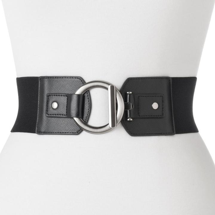 Women's Apt. 9&reg; O-ring Interlock Stretch Belt, Size: M-l, Black