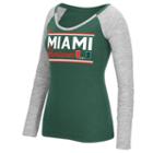 Women's Adidas Miami Hurricanes Double Color Tee, Size: Medium, Green Oth