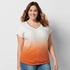Plus Size Sonoma Goods For Life&trade; Dip Dye Tee, Women's, Size: 3xl, Med Orange