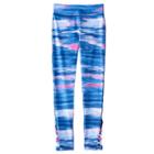 Girls 7-16 & Plus Size So&reg; Strappy Side Leg Paint Stroke Pattern Leggings, Girl's, Size: 14, Dark Blue