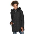 Women's Weathercast Hooded Quilted Puffer Jacket, Size: Medium, Black