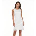 Women's Scarlett Scalloped Lace Shift Dress, Size: 12, White