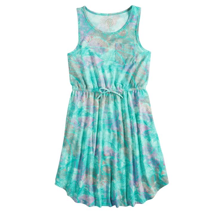 Girls 7-16 So&reg; Printed Dress, Size: S/7-8, Med Blue