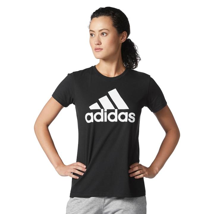 Women's Adidas Classic Logo Tee, Size: Large, Black