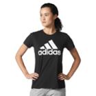Women's Adidas Classic Logo Tee, Size: Large, Black