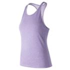 Women's New Balance Heather Tech Racerback Tank, Size: Medium, Purple