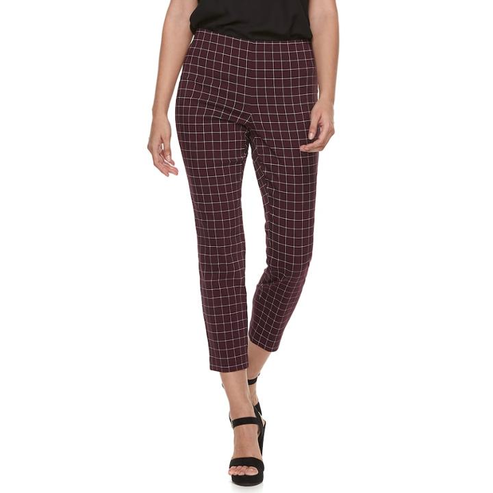Women's Elle&trade; Pull-on Ankle Dress Pants, Size: Small, Red