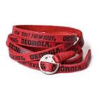 Adult Georgia Bulldogs Leather Wrap Bracelet, Adult Unisex, Red