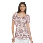 Women's Jennifer Lopez Lace-up Cold-shoulder Tee, Size: Small, Light Pink