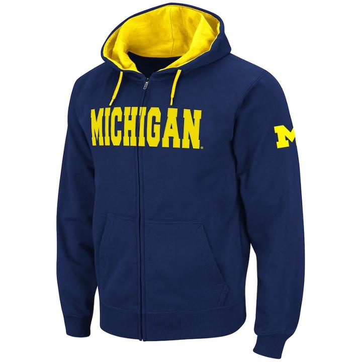 Men's Michigan Wolverines Fleece Hoodie, Size: Xxl, Blue (navy)
