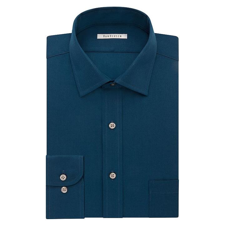 Men's Van Heusen Flex Collar Regular-fit Pincord Dress Shirt, Size: 16-34/35, Blue Other