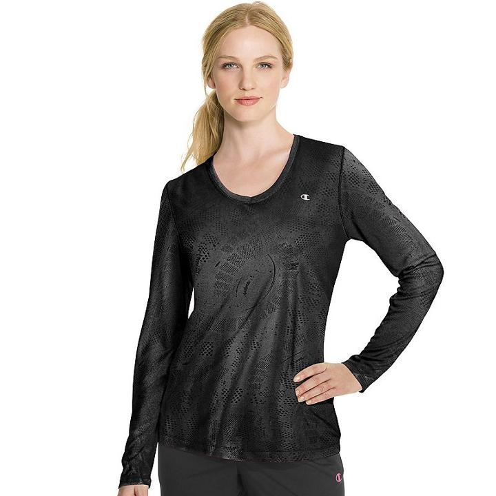 Women's Champion Powertrain V-neck Workout Tee, Size: Large, Oxford