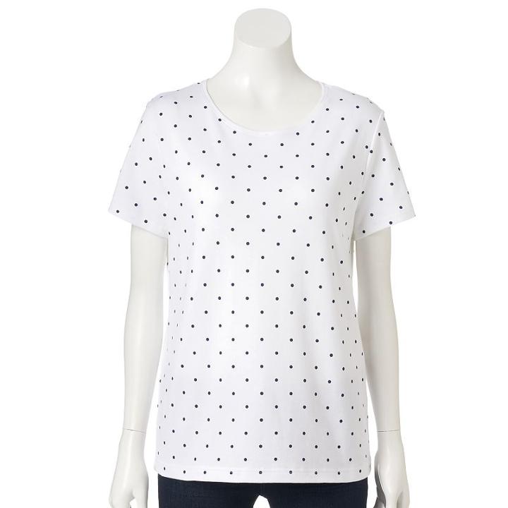 Women's Croft & Barrow&reg; Essential Crewneck Tee, Size: Xxl, Natural