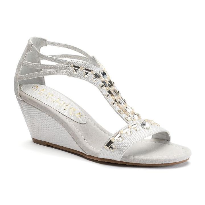 New York Transit Bright Light Women's Wedge Sandals, Size: Medium (9.5), White