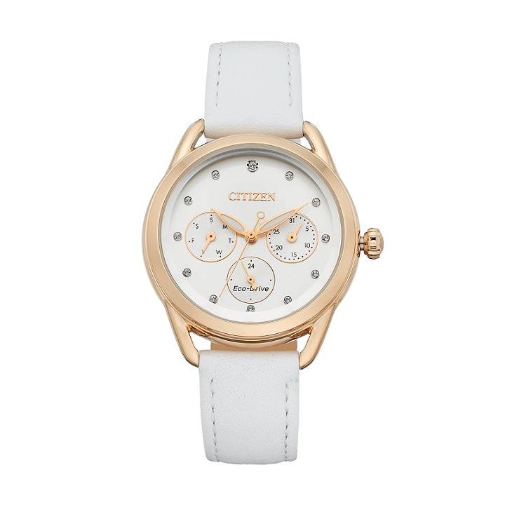 Drive From Citizen Eco-drive Women's Ltr Crystal Leather Watch - Fd2053-04a, Size: Medium