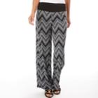 Women's Apt. 9&reg; Print Palazzo Pant, Size: Large, Black White Chevron