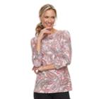 Women's Croft & Barrow&reg; Jacquard Boatneck Tee, Size: Medium, Light Pink