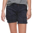 Petite Sonoma Goods For Life&trade; Ribbed Waist Utility Bermuda Shorts, Women's, Size: 4 Petite, Dark Blue