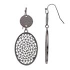 Jet Filigree Nickel Free Oval Drop Earrings, Women's, Oxford