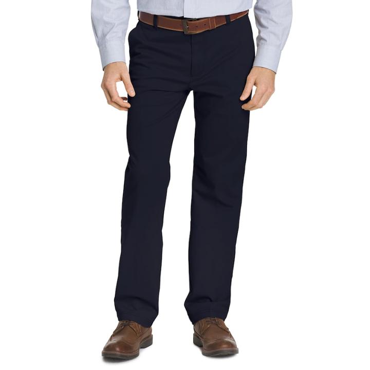 Men's Izod Classic-fit Performance Flat-front Pants, Size: 38x30, Blue (navy)