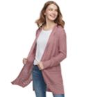 Juniors' Pink Republic Hooded Open-work Long Cardigan, Teens, Size: Medium, Med Purple
