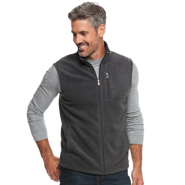 Men's Croft & Barrow&reg; Arctic Fleece Vest, Size: Xxl, Dark Grey