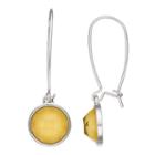 Yellow Round Stone Nickel Free Drop Earrings, Women's, Med Yellow