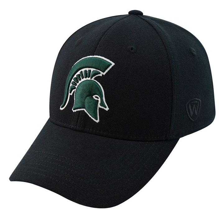 Top Of The World, Adult Michigan State Spartans One-fit Cap, Black