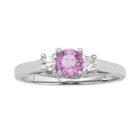 The Regal Collection Pink Sapphire And 1/8 Carat T.w. Igl Certified Diamond 14k Gold 3-stone Ring, Women's, Size: 6