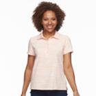 Petite Croft & Barrow&reg; Essential Short Sleeve Polo, Women's, Size: Xl Petite, Med Pink