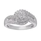 3/4 Carat T.w. Diamond 10k White Gold Swirl Ring, Women's, Size: 7
