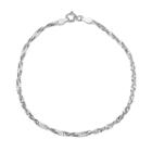 Sterling Silver Singapore Chain Bracelet, Women's, Size: 7.5, Grey