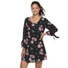 Juniors' Speechless Lace Back Long Sleeve Shift Dress, Teens, Size: Xl, Red Overfl