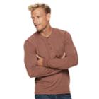 Men's Sonoma Goods For Life&trade; Slim-fit Supersoft Henley, Size: Large, Dark Brown