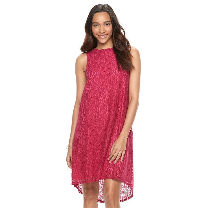Women's Apt. 9&reg; Lace High-low Shift Dress, Size: 8, Pink