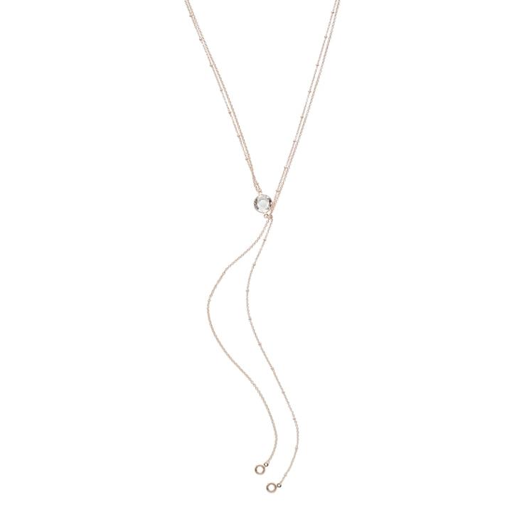 Lc Lauren Conrad Rose Gold Tone Y Necklace, Women's, Pink