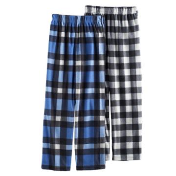 Boys 6-18 Up-late 2-pack Plaid Lounge Pants, Size: 6-7, Dark Blue
