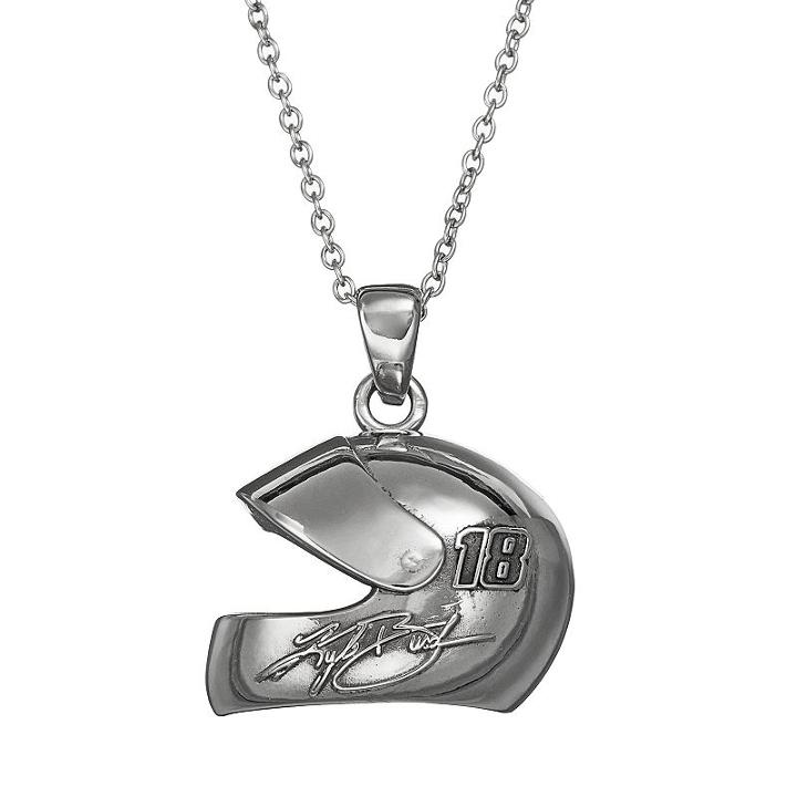 Insignia Collection Nascar Kyle Busch 18 Stainless Steel Helmet Pendant Necklace, Women's, Size: 18, Grey