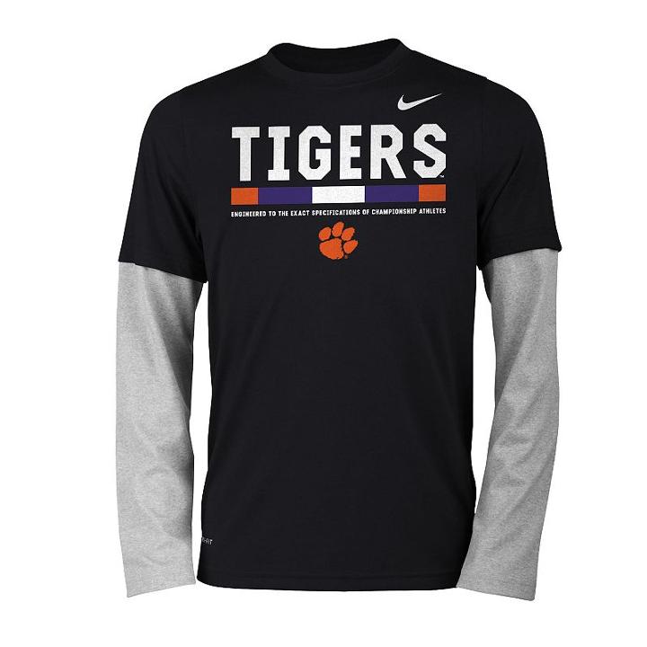 Boys 8-20 Nike Clemson Tigers Legend Tee Set, Size: S 8, Black