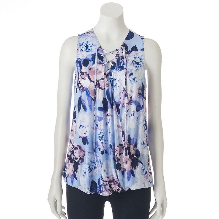 Women's Jennifer Lopez Lace-up Crossover Tank, Size: Xs, Blue