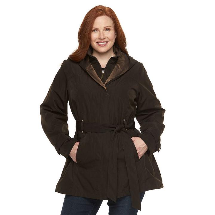 Plus Size Braetan Hooded Rain Jacket, Women's, Size: 1xl, Brown