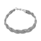 Sterling Silver Mesh Braided Bracelet, Women's, Size: 7.5, Grey
