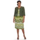 Plus Size Maya Brooke Floral Sheath Dress & Solid Jacket Set, Women's, Size: 20 W, Green Oth
