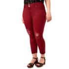 Juniors' Plus Size Wallflower Curvy Ripped 25 Crop Pants, Girl's, Size: 16 W, Purple Oth