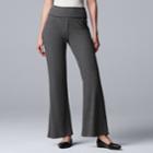 Women's Simply Vera Vera Wang Fold-over Wide-leg Pants, Size: Large, Light Grey