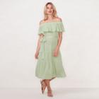 Women's Lc Lauren Conrad Beach Shop Off-the-shoulder Midi Dress, Size: Large, Brt Green