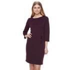 Women's Nina Leonard Pleated Sheath Dress, Size: Xl, Med Purple