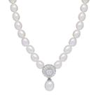 Freshwater By Honora Sterling Silver Freshwater Cultured Pearl & Crystal Necklace, Women's, White