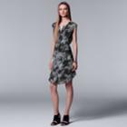 Women's Simply Vera Vera Wang Printed Pleat Dress, Size: Xl, Med Green
