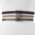 Women's Apt. 9&reg; 3-for-1 Skinny Belt Set, Size: Medium, Lt Brown